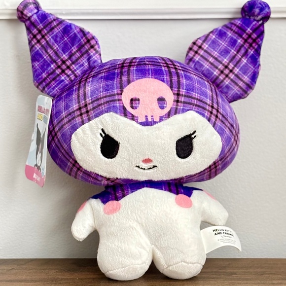 Hello Kitty & Friends KUROMI Plush 9” Series 1 Purple Plaid Outfit Skull Sanrio - Picture 1 of 12